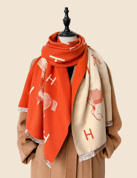 Equestrian Orange Reversible Wrap