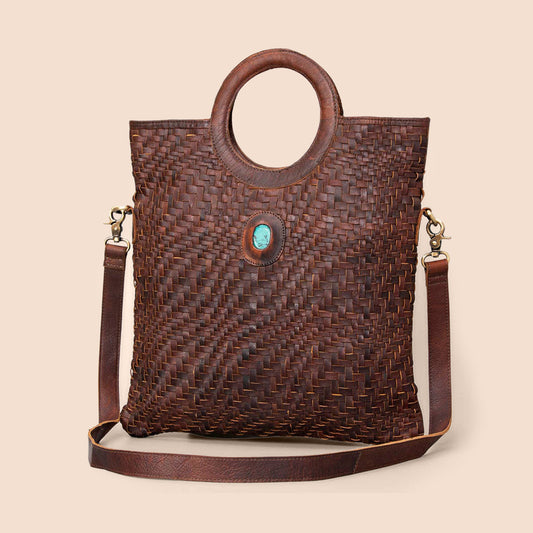 Joyce Handwoven Leather Tote Bag