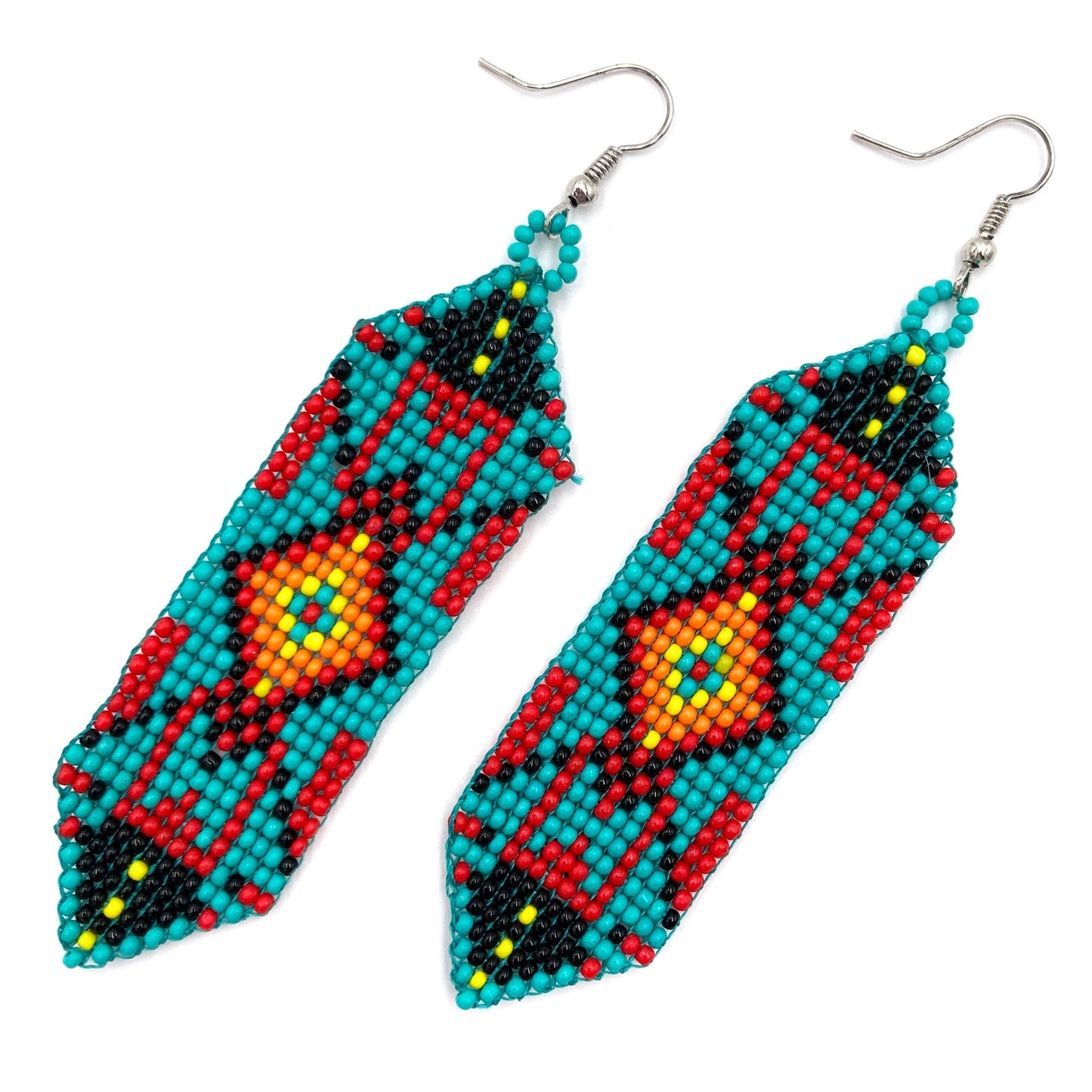 Navajo Tribal Beaded Banner Earrings