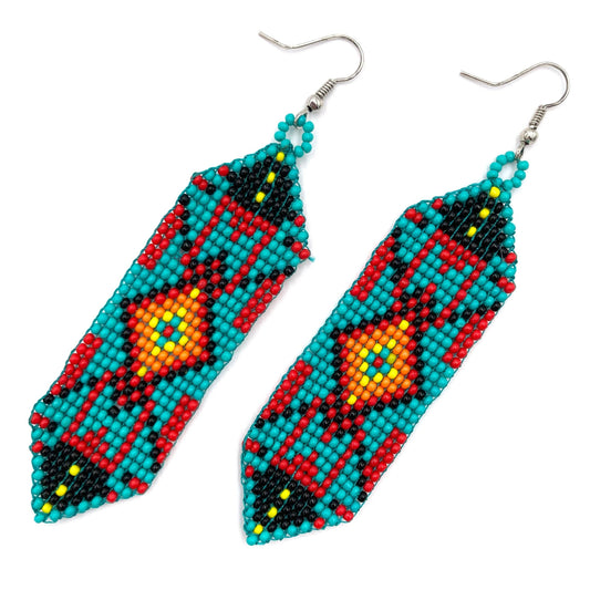 Navajo Tribal Beaded Banner Earrings