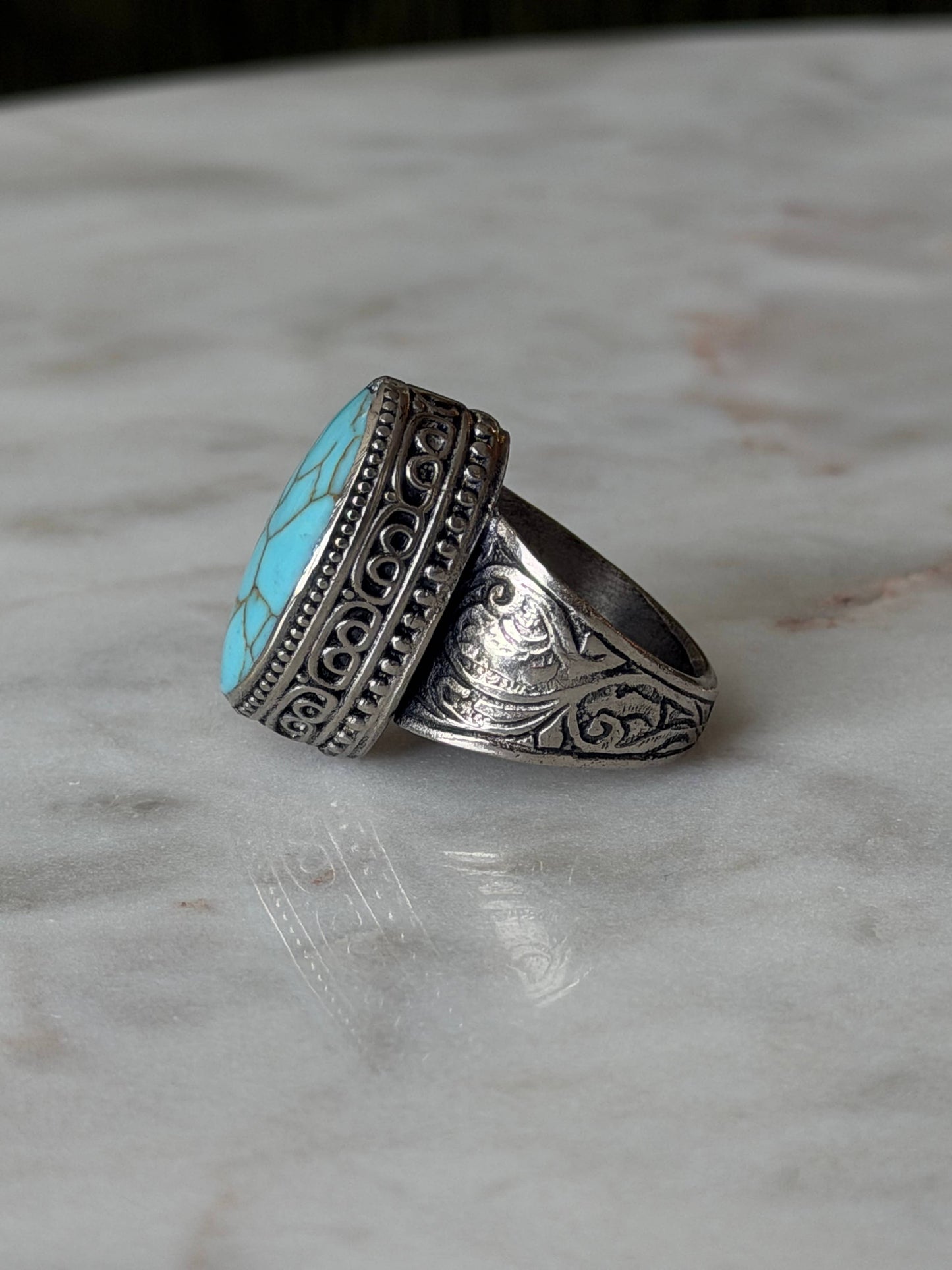 Handcrafted Turquoise and Silver ring