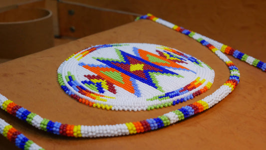 White Beaded Handmade Leather Crossbody