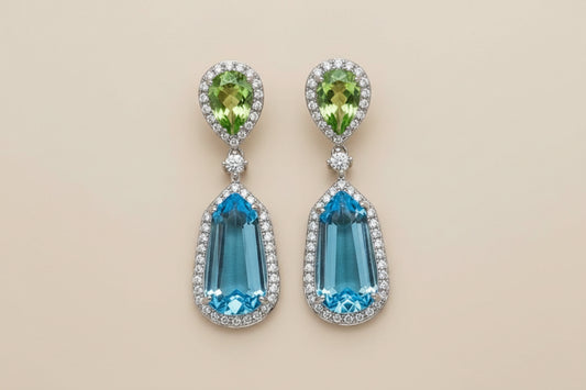 Aqua Riviera Drop Earrings