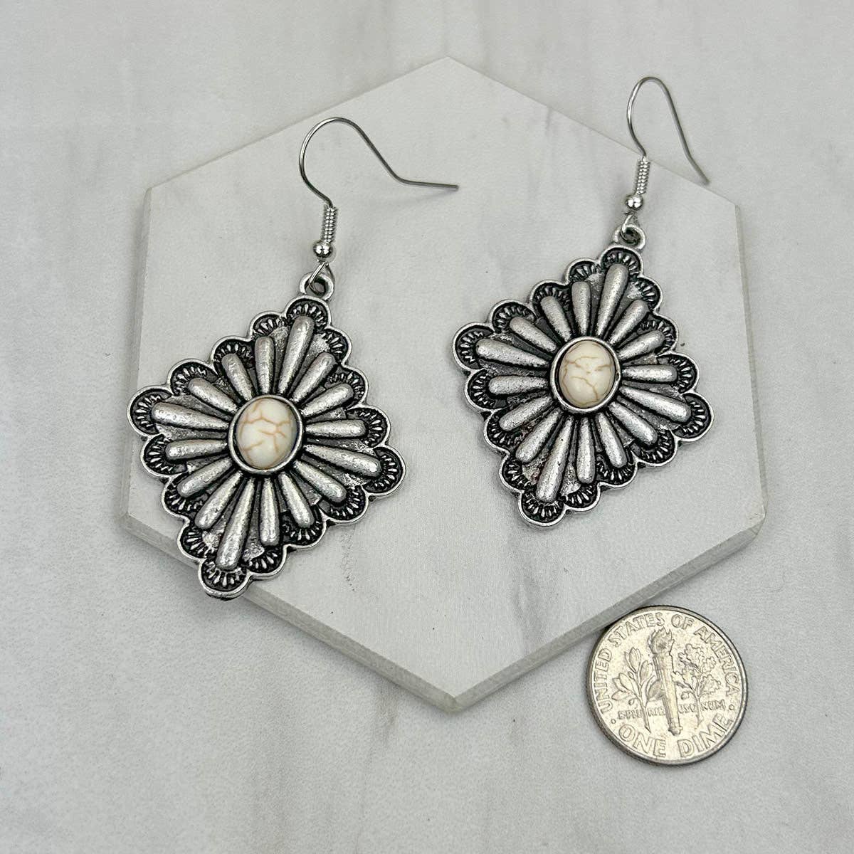 Silver with blue turquoise stone Earrings