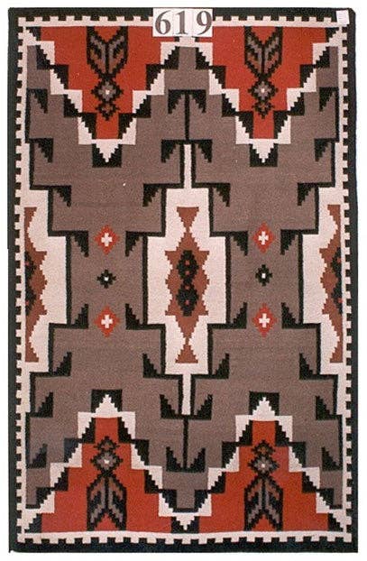 #619 Hand Woven Wool Rug 6'x9'