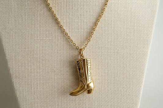 Golden Spur Boot Necklace