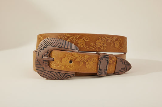 Hand Tooled Belt Copper Buckle