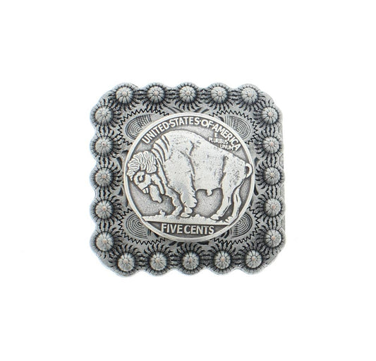 Buffalo Nickle Turquoise Southwestern buckle , 2" x 2"