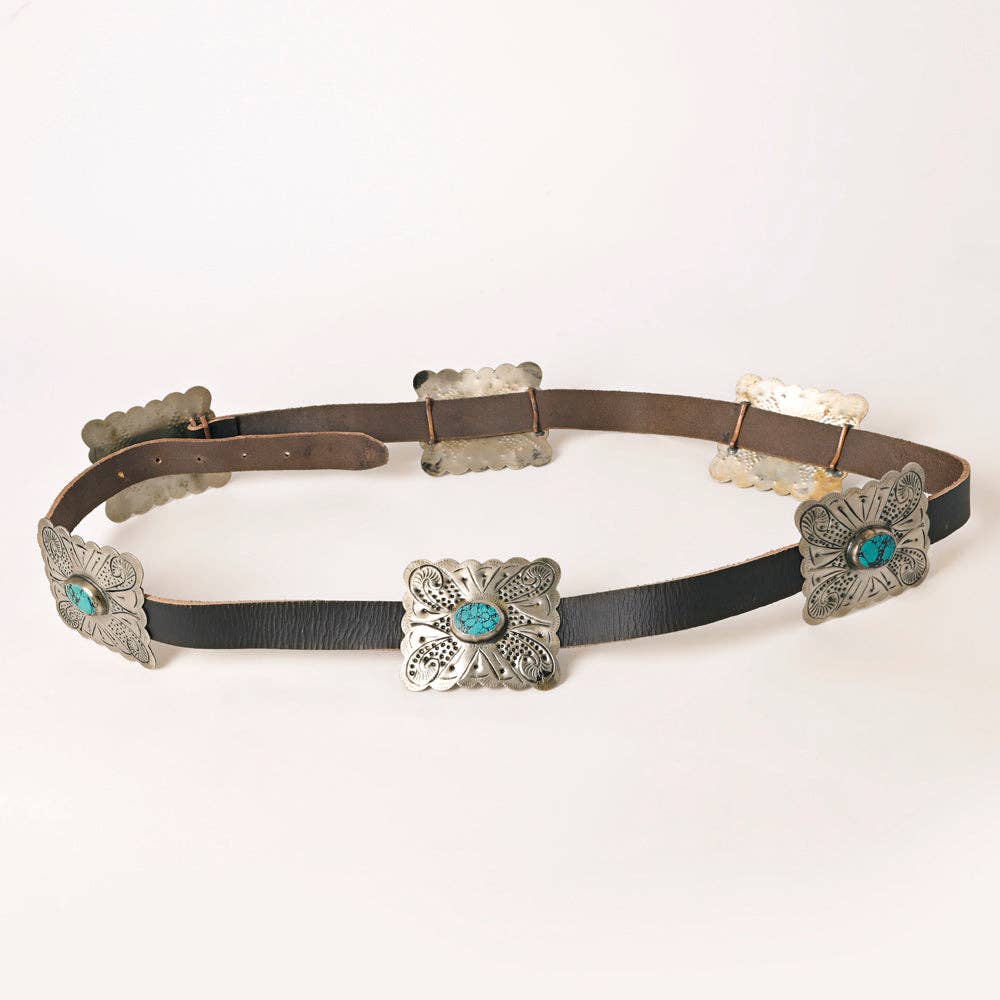 Ashley Scalloped Silver Concho Belt