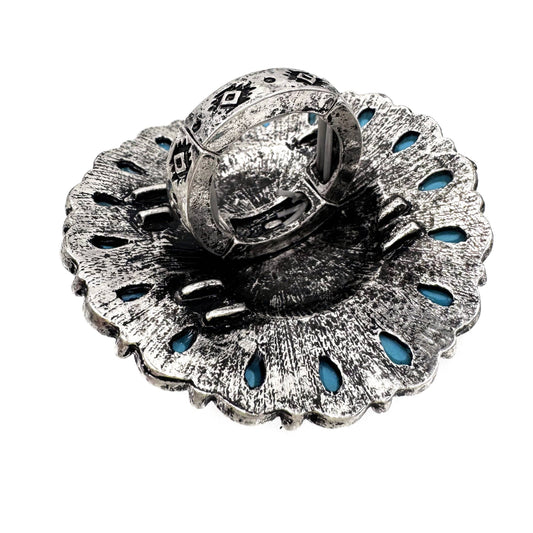 Hummingbird Turquoise Floral Large Ring