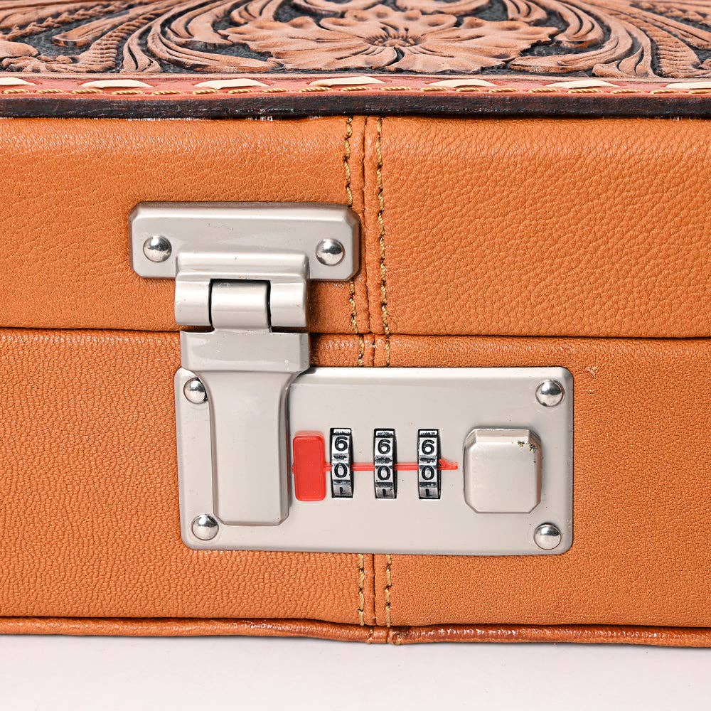 Heritage Locking Leather Jewelry Case