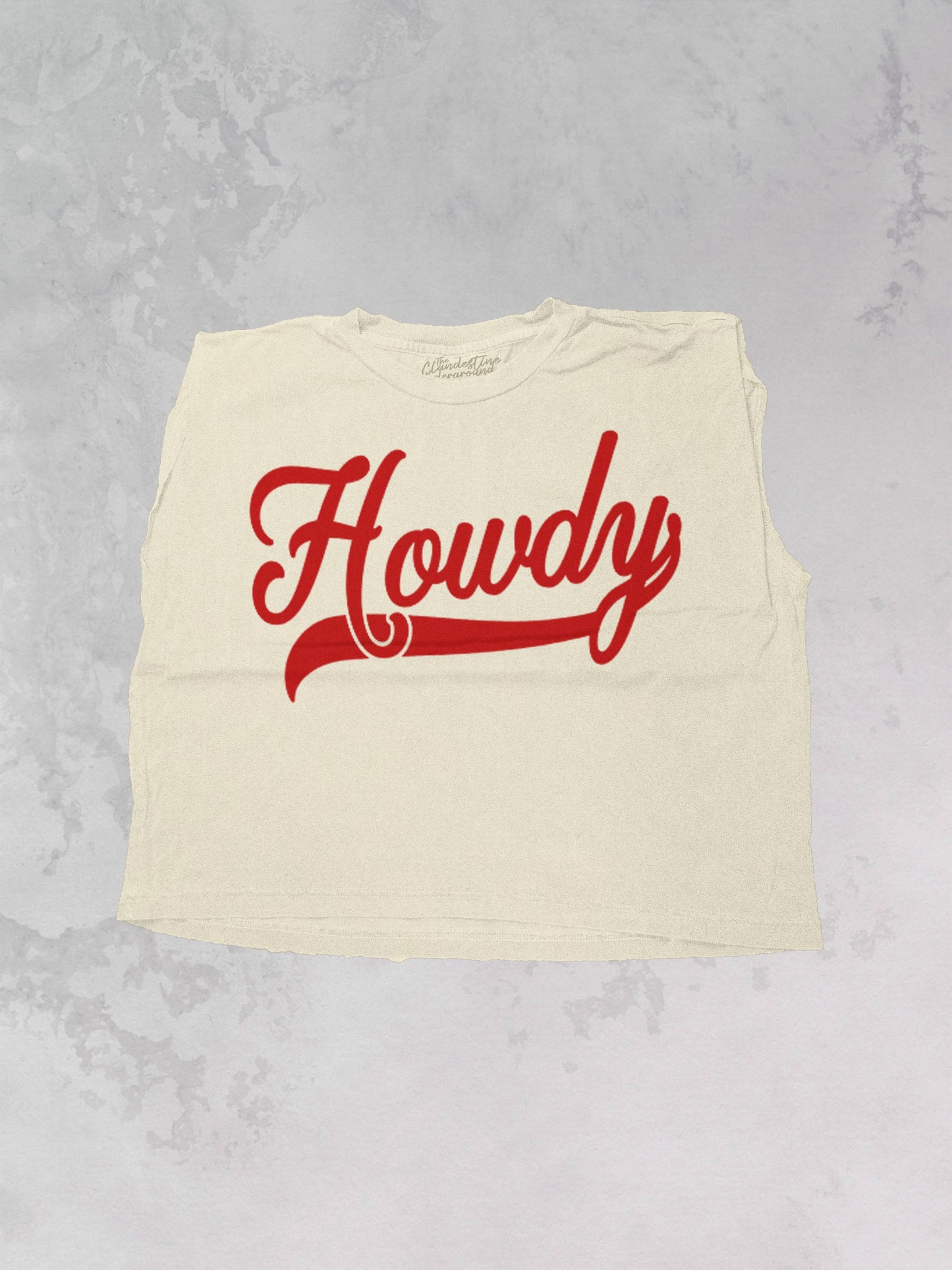 Howdy, Western Vintage Cropped Muscle Tank