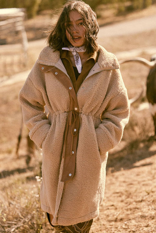 Shearling Drawstring Coat