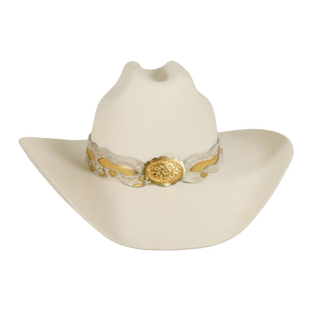 Wool Felt White Cowboy Hat - Lizzie
