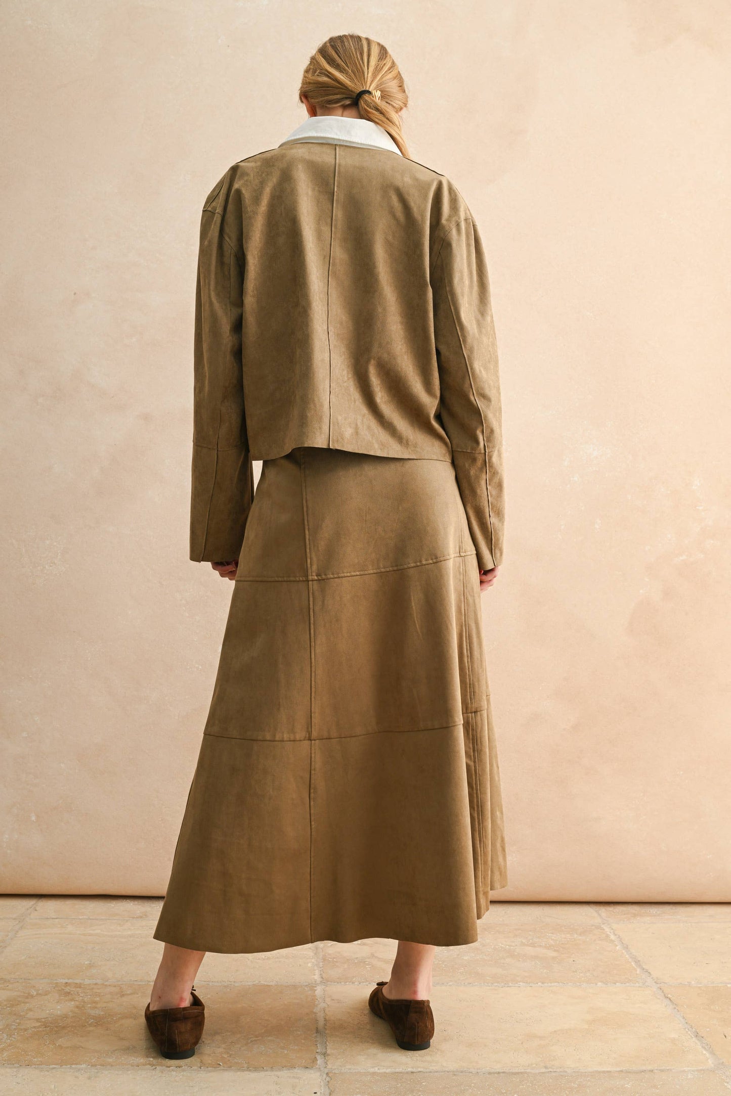 Suede A-Line Skirt