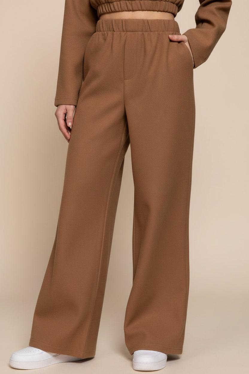 Aspen Soft-Felt Wide Leg Pants