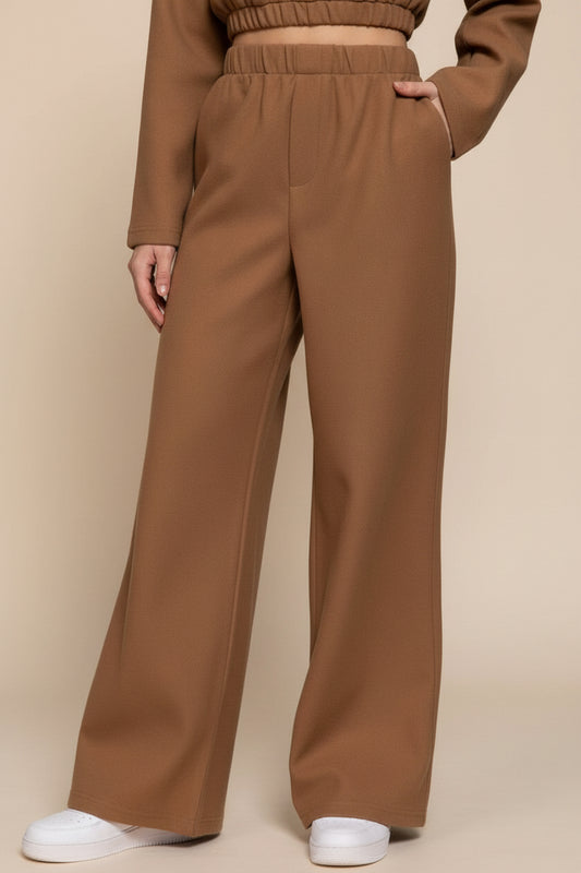 Aspen Soft-Felt Wide Leg Pants