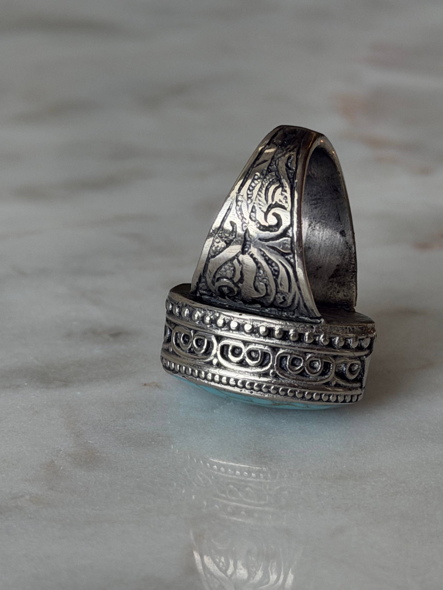 Handcrafted Turquoise and Silver ring