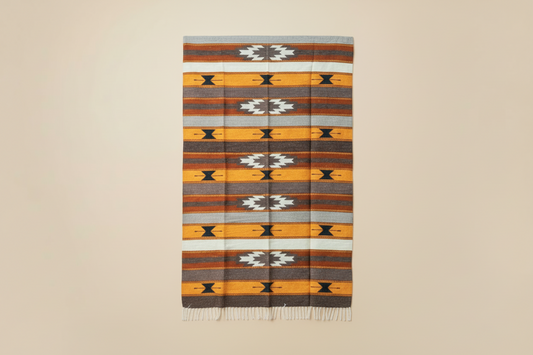 Diamond Stripe Wool Mexican Blanket