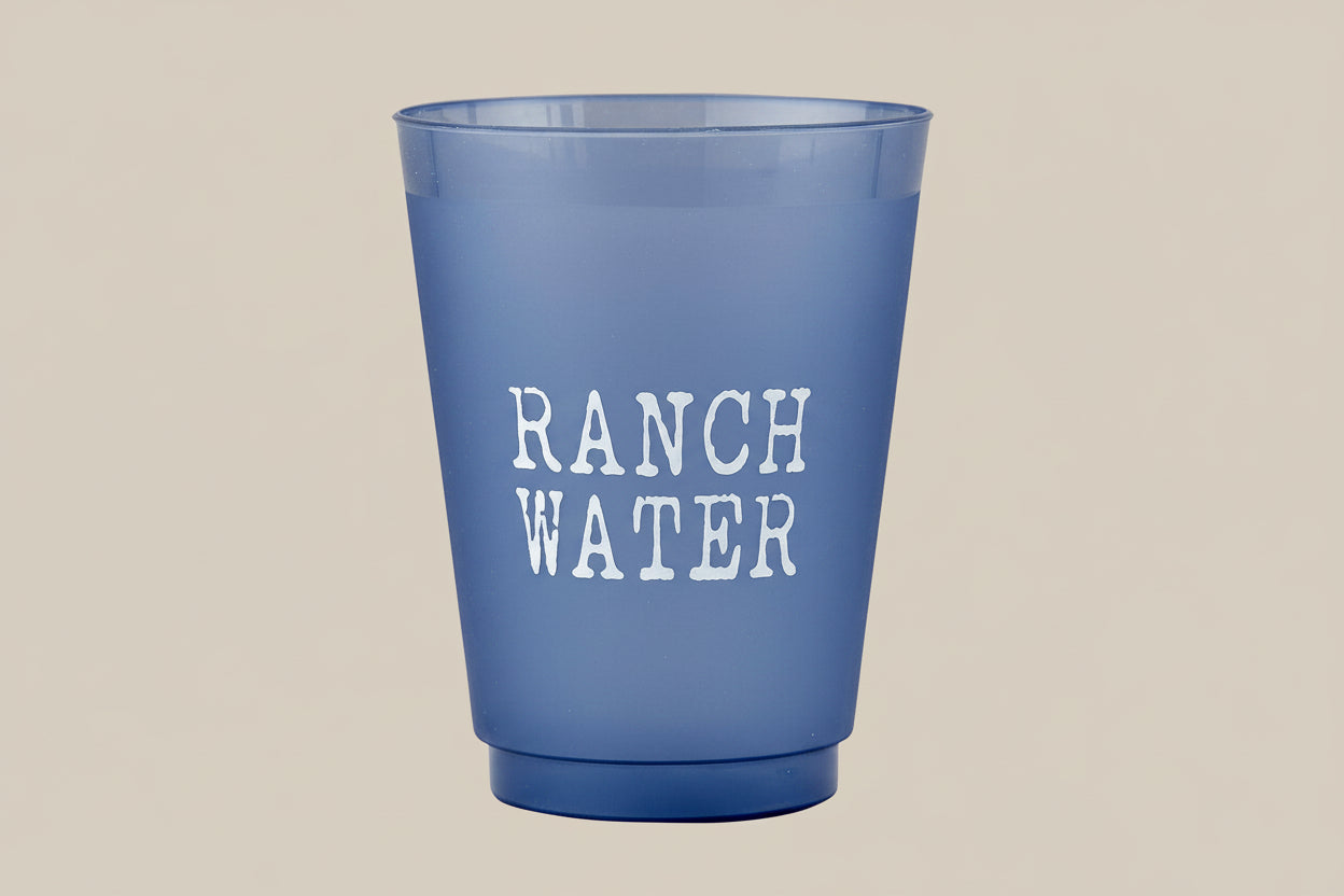 Ranch Water Blue Frosted Cups | Set of 8