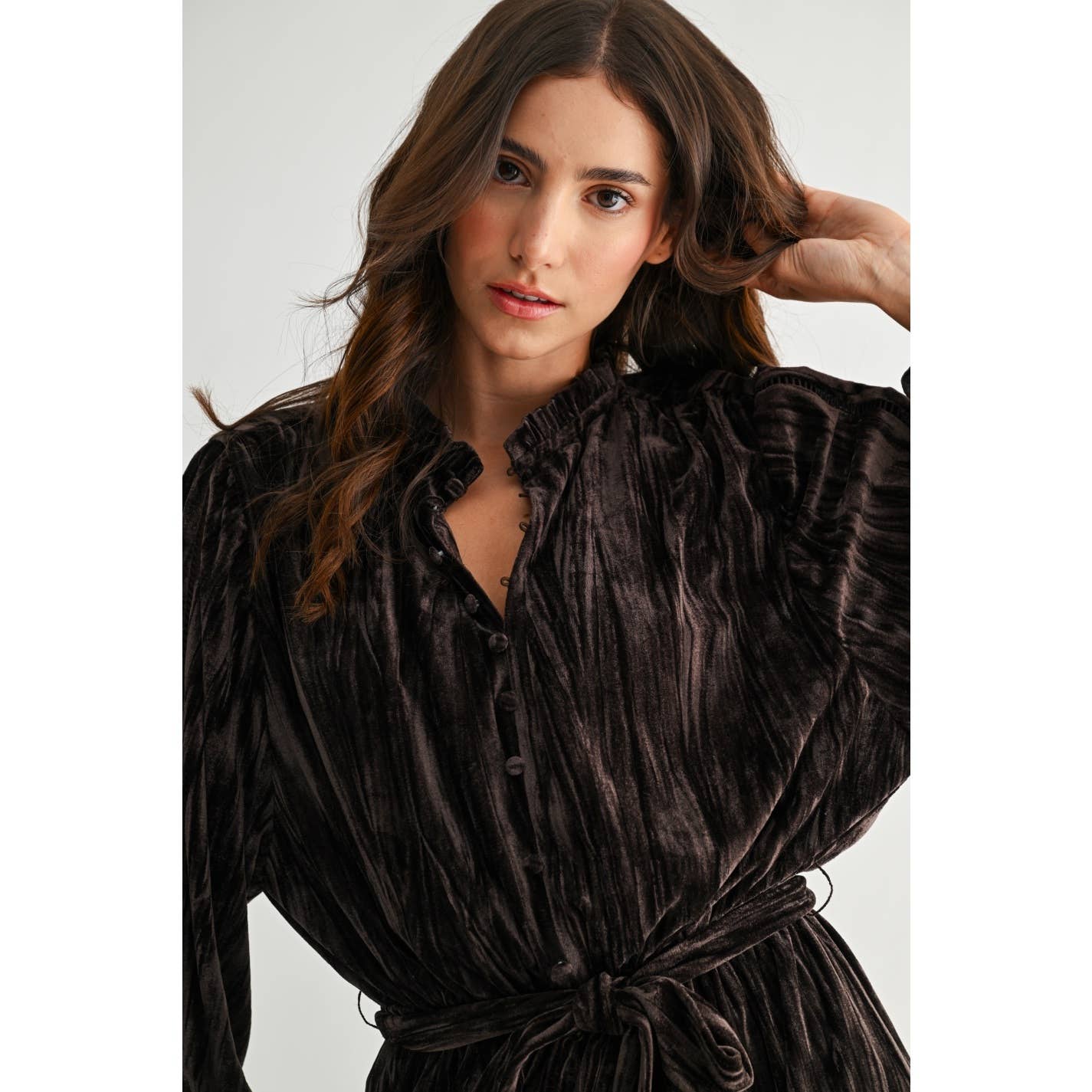 Chattahoochee Velvet Long Sleeve Mini Dress