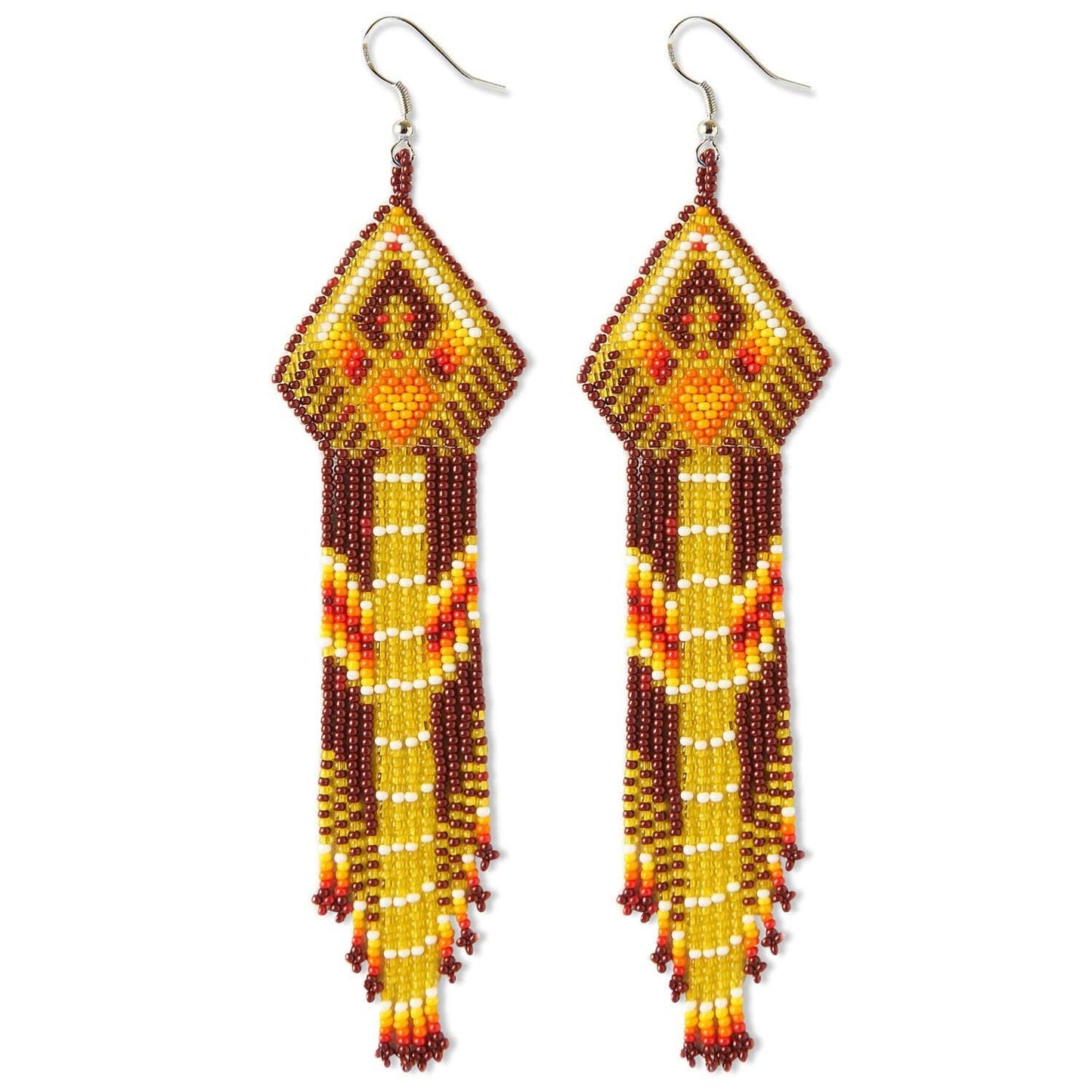 Golden Mane Native Boho Beaded Earrings