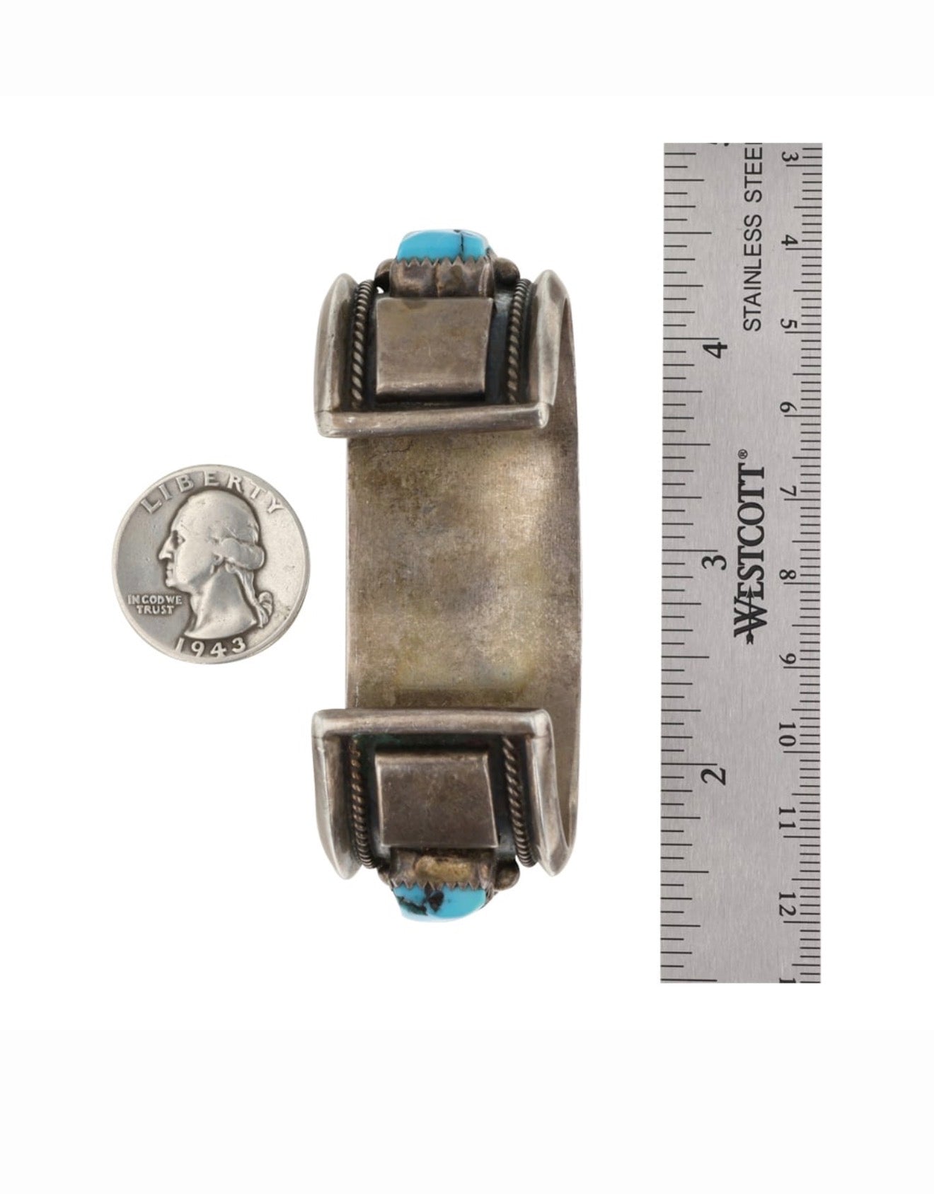 Vintage Navajo Kingman Turquoise Watch Bracelet