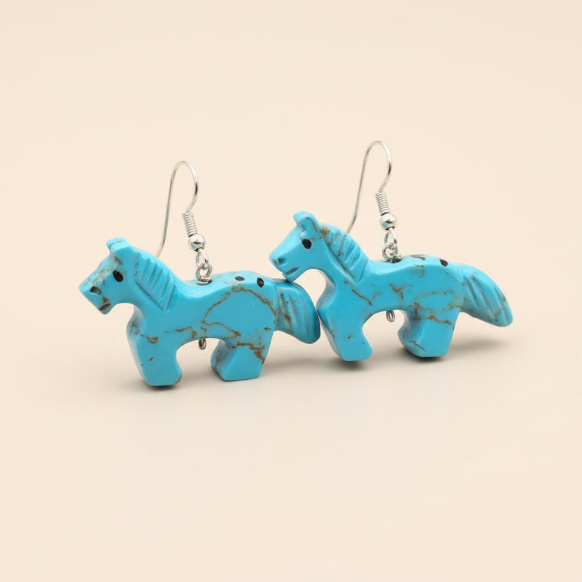 Ben Livingston Navajo Horse Earrings