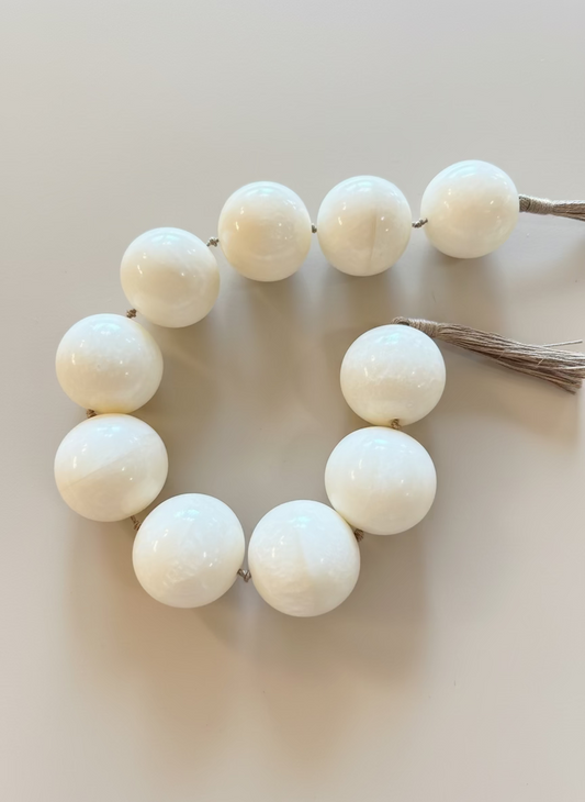 Large Cream Horn Decorative Bead Garland