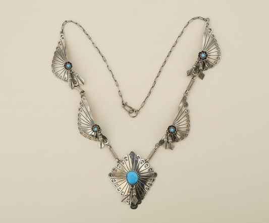 The Blue Blossom Pendant Necklace | by Dennison John (Navajo)