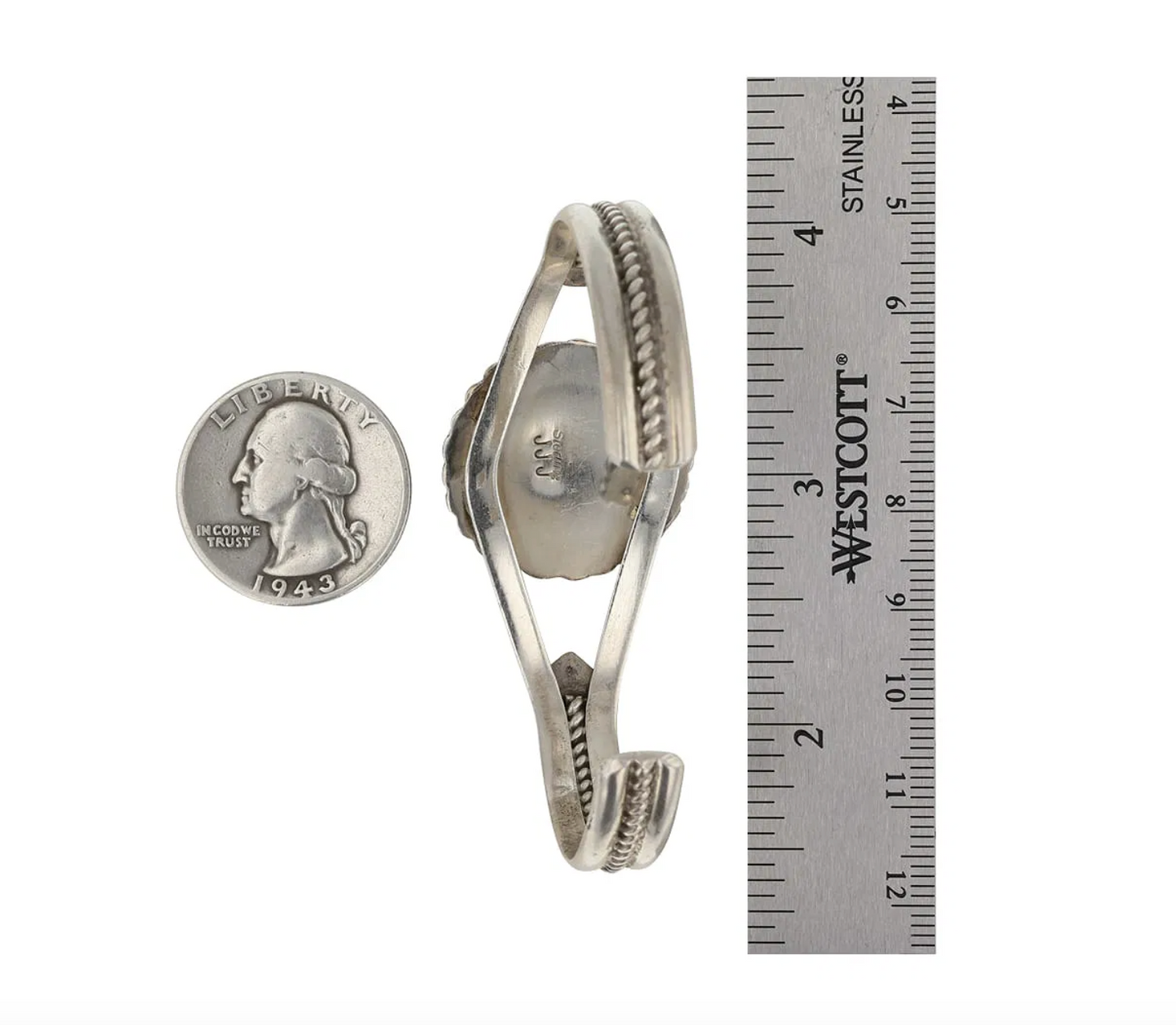 Jeff James Jr. Navajo Kingman Turquoise Sterling Silver Cuff