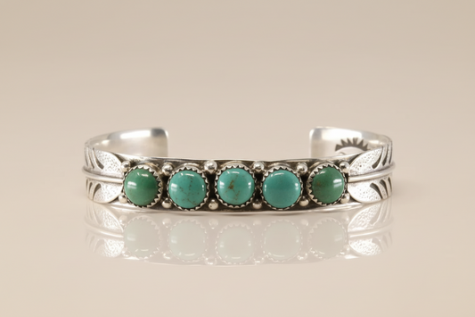 Irvin Yazzie Navajo Turquoise Feather Cuff