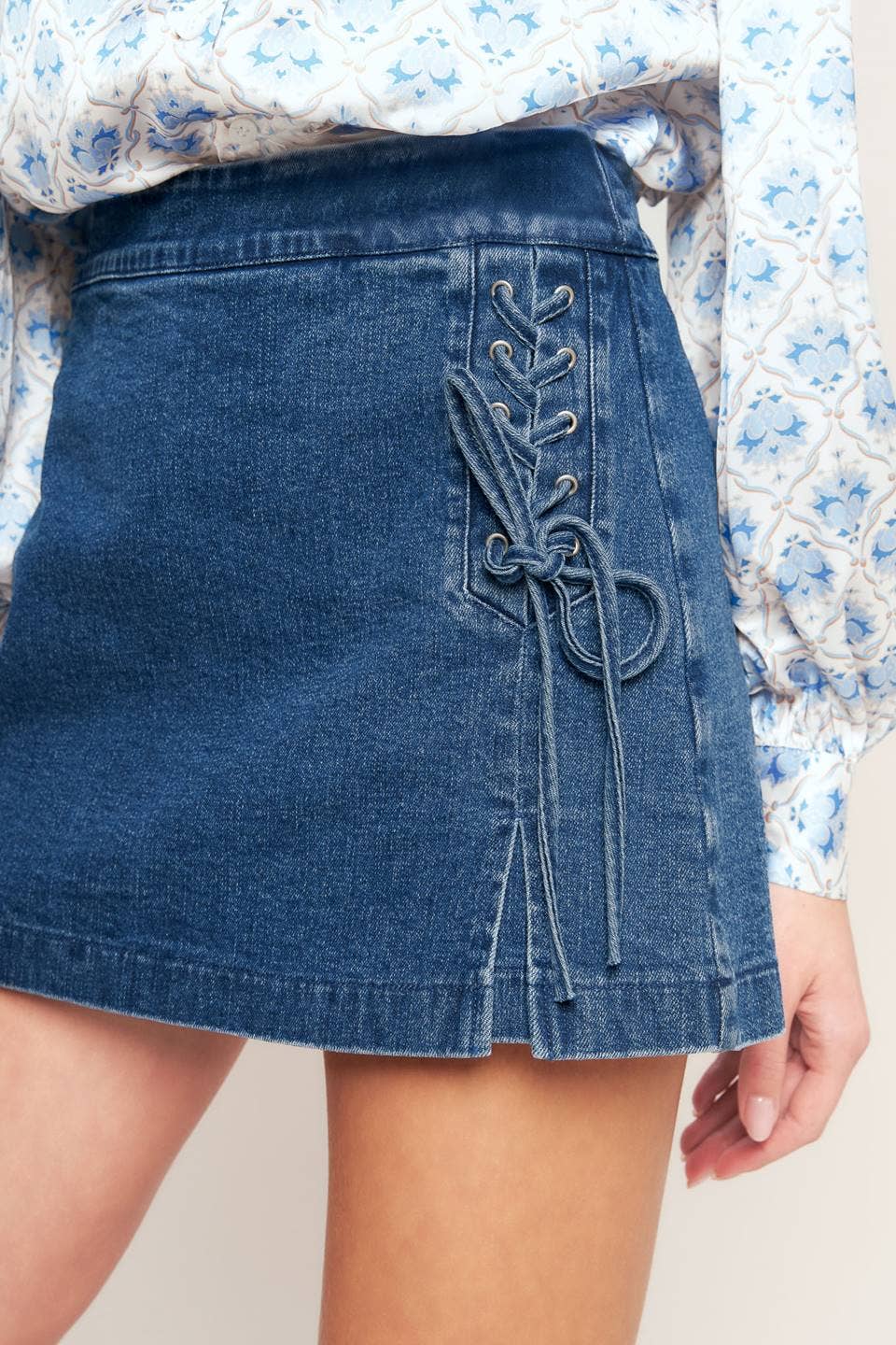 Washed Denim Skort