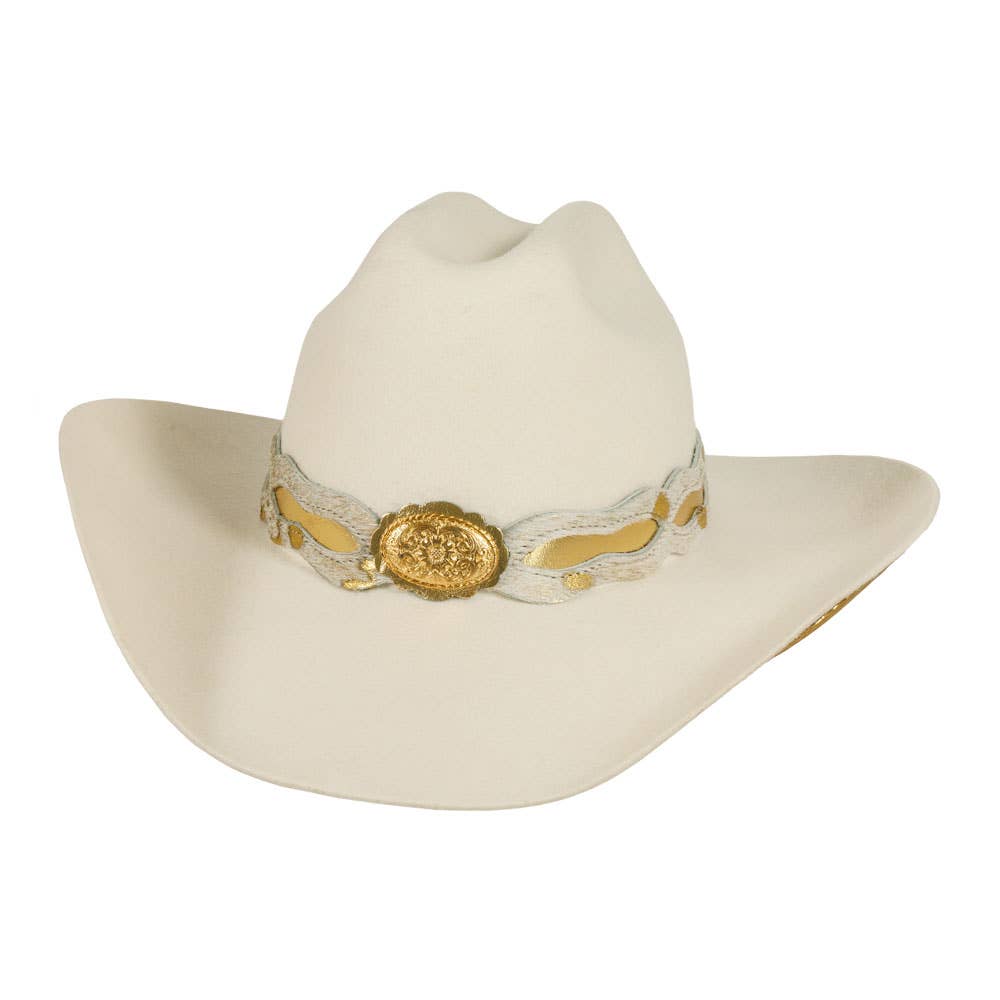 Wool Felt White Cowboy Hat - Lizzie