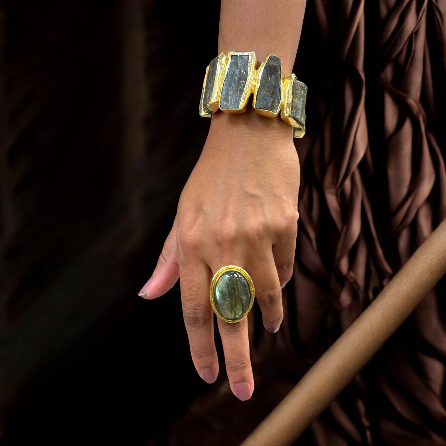 Iris Raw Stone Cuff