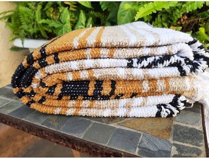Tan & Gold Mexican Blankets