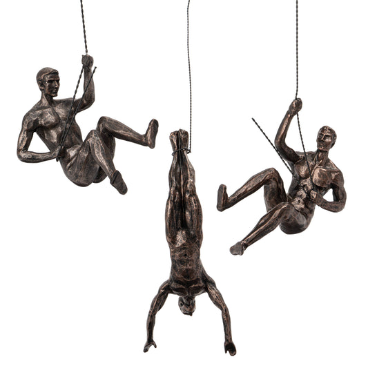 Climbing Men Wall Sculpture Art | Set of 3