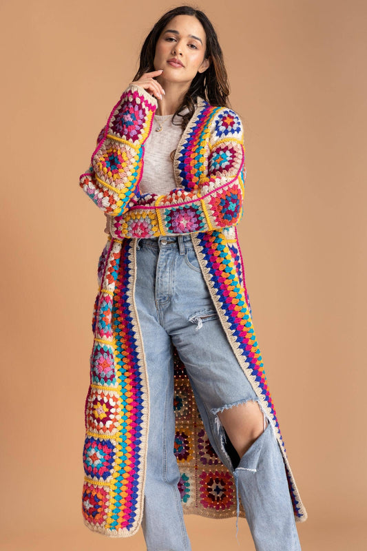 Sunspell Granny Square Crochet Kimono