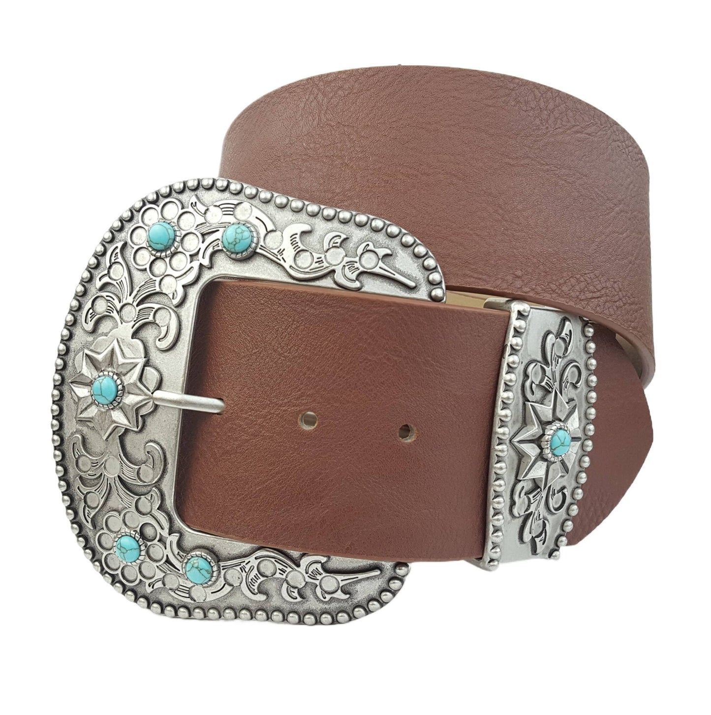 Wide width belt with Western Statement Buckle Loop