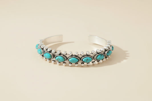 One Row Navajo Turquoise Bracelet