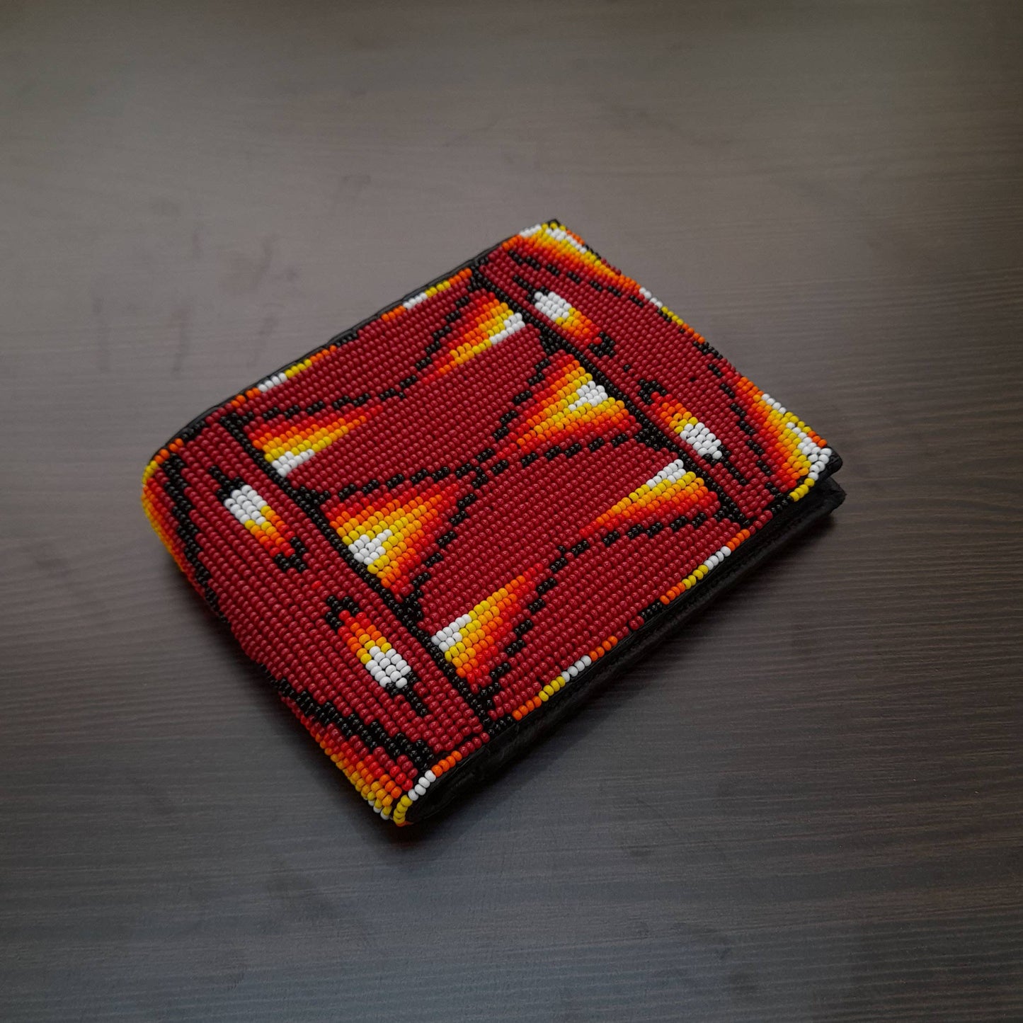 Red Mesa Beaded Leather Wallet
