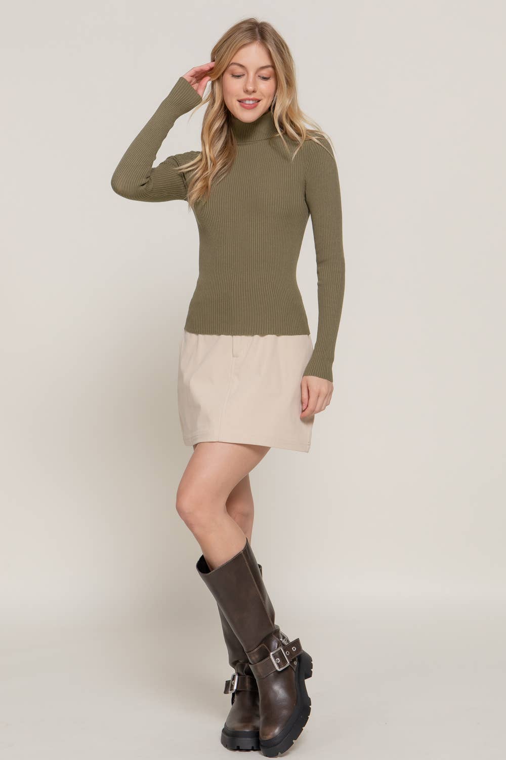 Alpine Ribbed Turtleneck Sweater