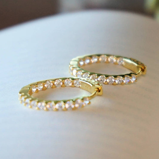 Larkspur Pavé Gold Earrings