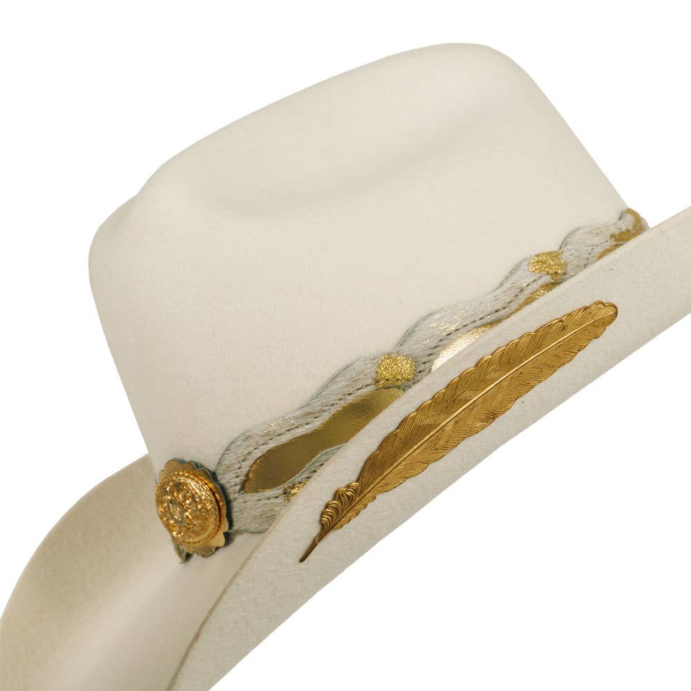 Wool Felt White Cowboy Hat - Lizzie