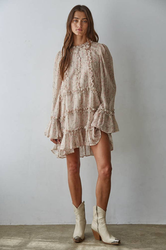 Floral Ruffle Mini Dress