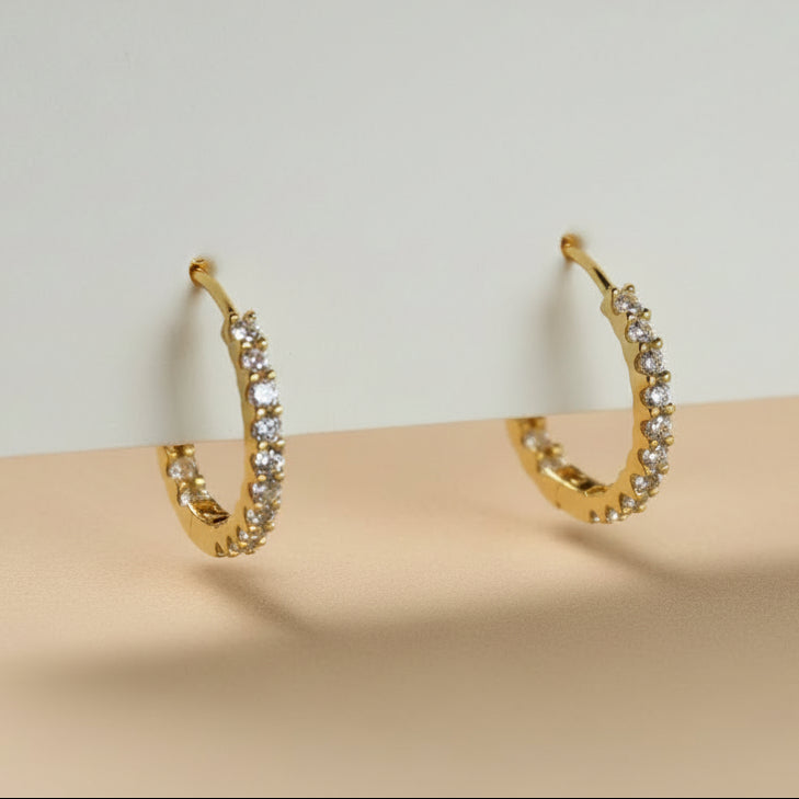 Larkspur Pavé Gold Earrings