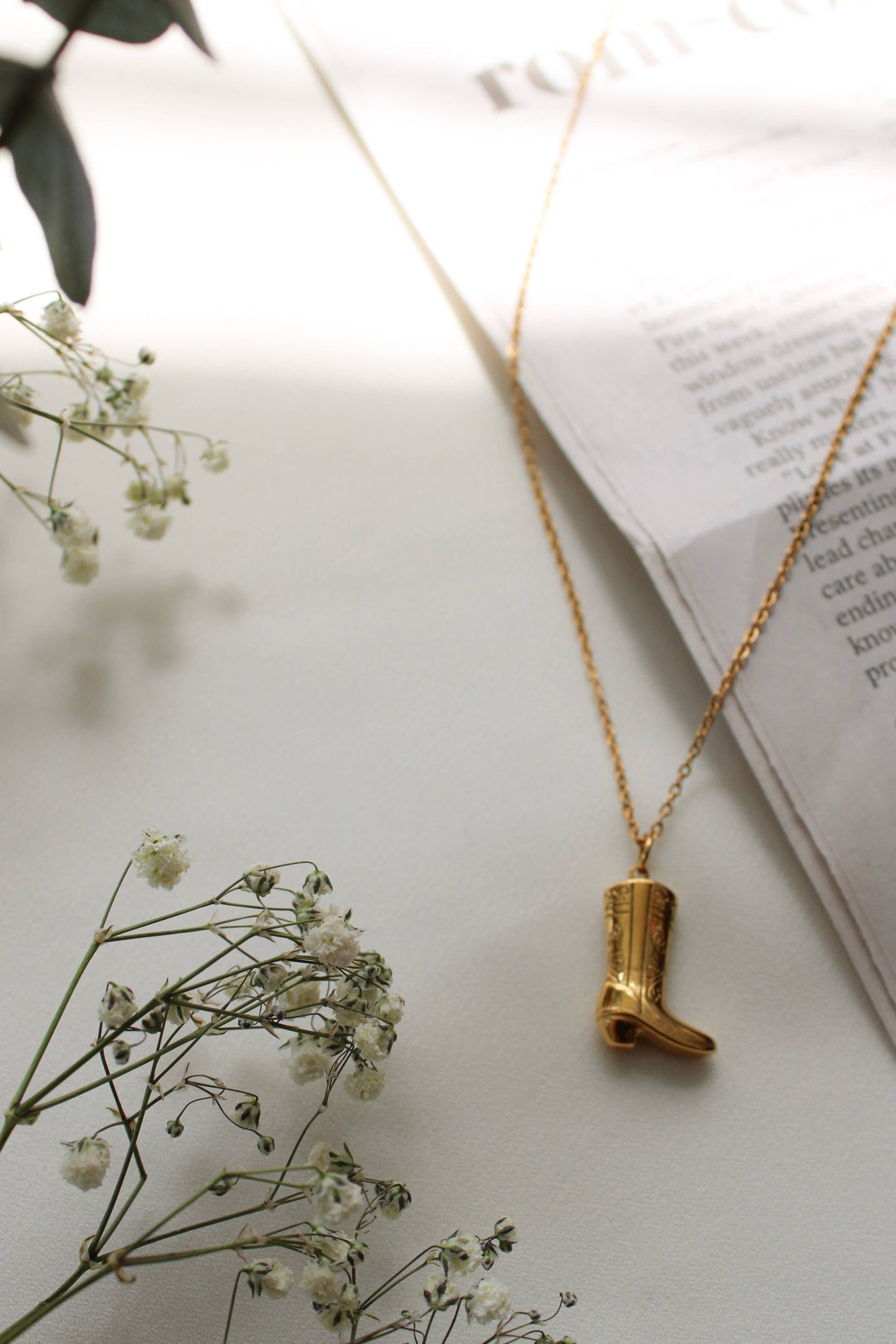 Golden Spur Boot Necklace