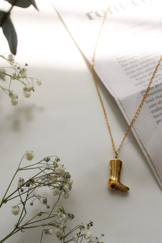 Golden Spur Boot Necklace
