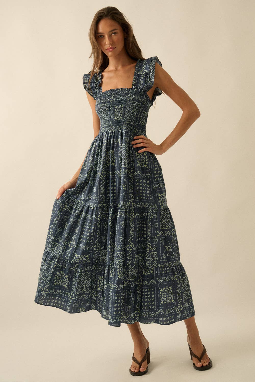 Floral Tiered Ruffle Dress