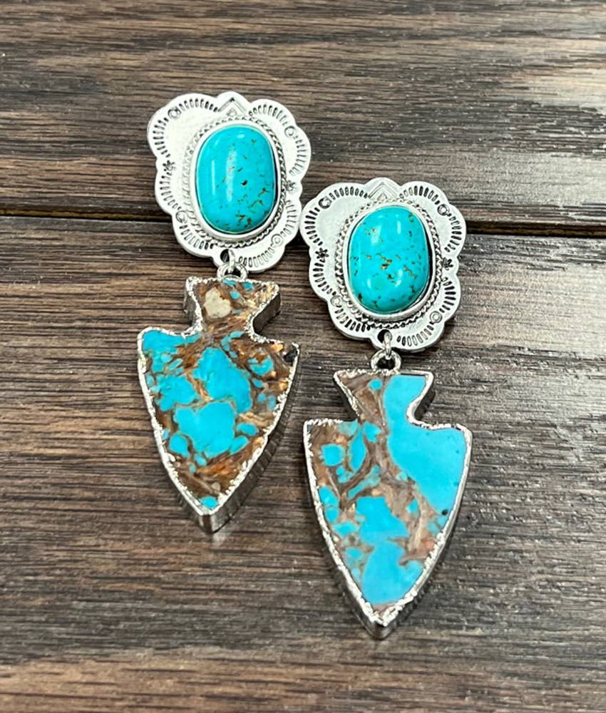 Navajo Arrowhead Gemstone Earrings